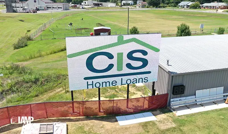 A scoreboard on football court