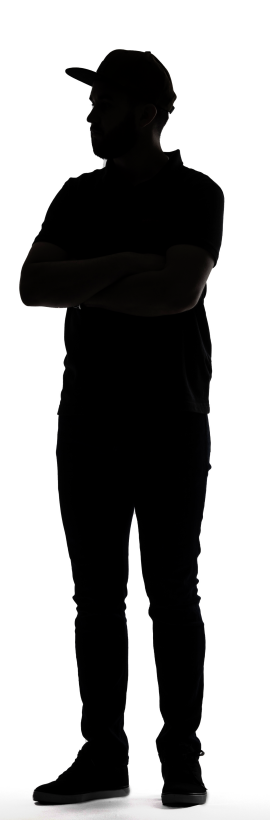silhouette of a person for scale