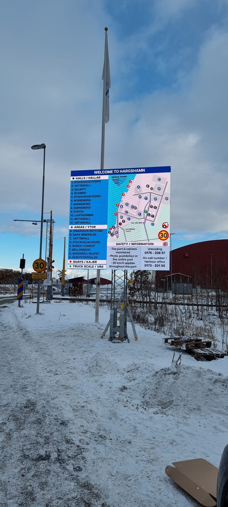 Outdoor LED Signage in the Port of Sweden